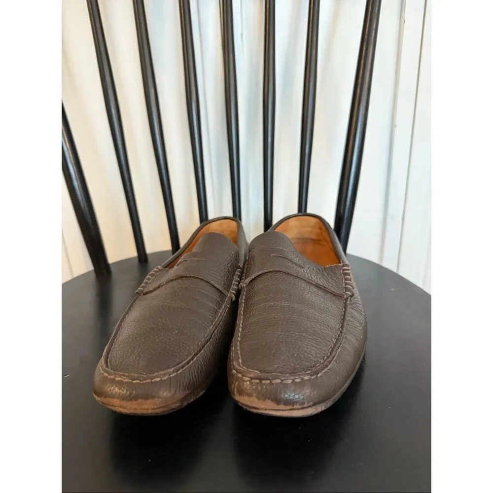 BOSS Hugo Boss brown leather loafers size 9